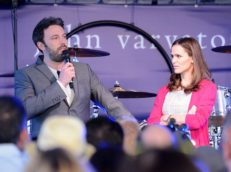 Actor/director Ben Affleck and actress Jennifer Garner speak onstage at the John Varvatos 10th Annual Stuart House Benefit presented by Chrysler, Kids Tent by Hasbro Studios, at John Varvatos Los Angeles on March 10, 2013 in Los Angeles