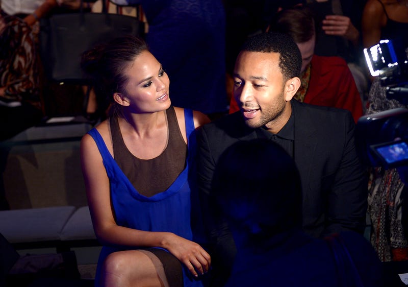 john legend and chrissy tiegen at new york fashion week 2013