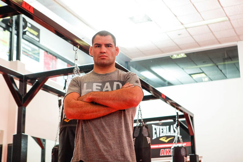 UFC fighter Cain Velasquez poses for a portrait during his media day workout at American Kickboxing Academy to promote his October 19, title fight with Junior dos Santos on October 10, 2013 in San Jose, California.