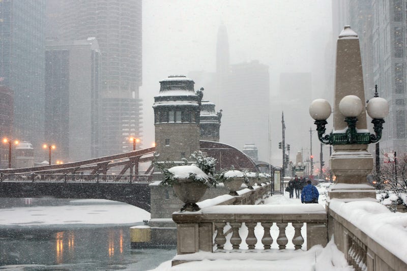Snowing in Chicago
