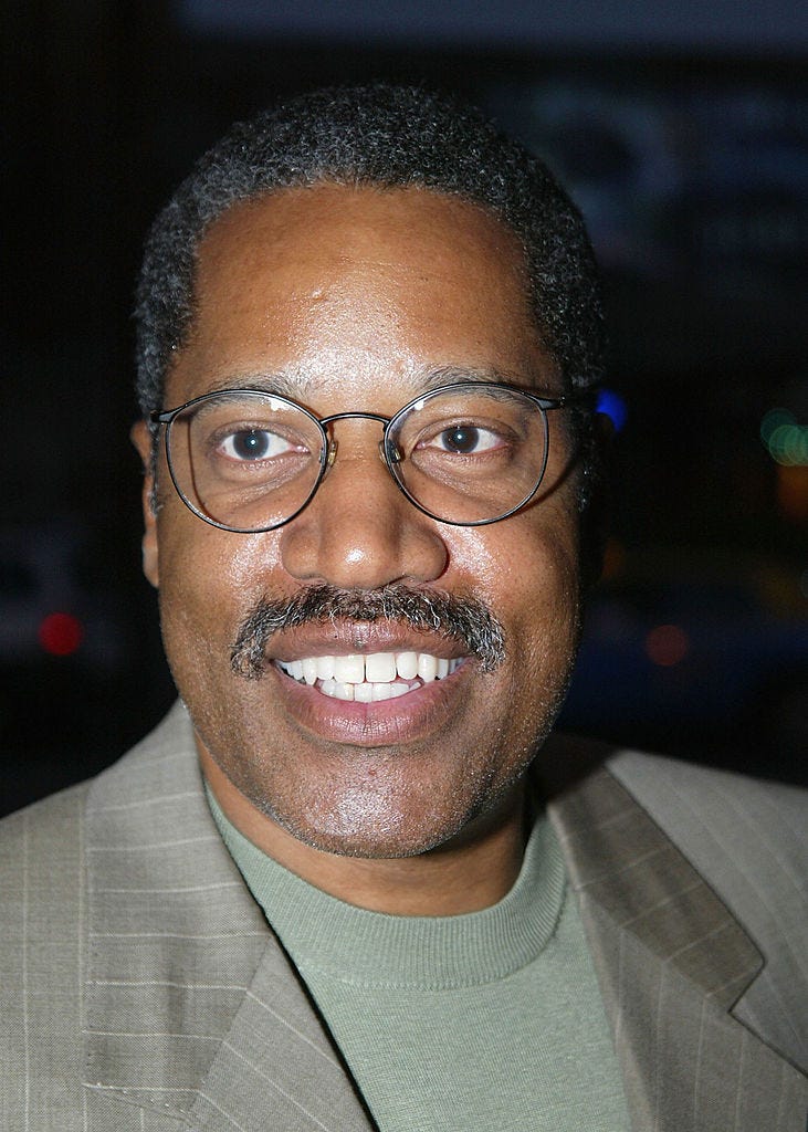 Attorney and radio talk show host based in Southern California Larry Elder arrives for "The Smothers Brothers show" at the Comedy Store on June 4, 2003 in Los Angeles, California. (Photo by Ffrazer Harrison/Getty Images)