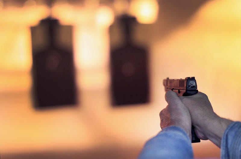 Gun at a firing range