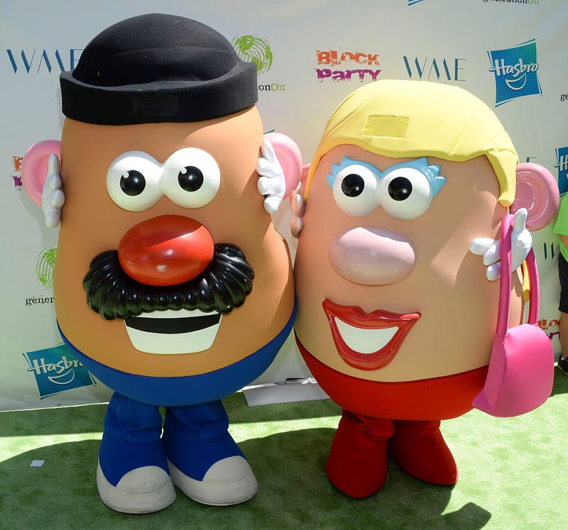 Mr. and Mrs. Potato Head attend the Points of Light generationOn Block Party on April 18, 2015 in Los Angeles, California.