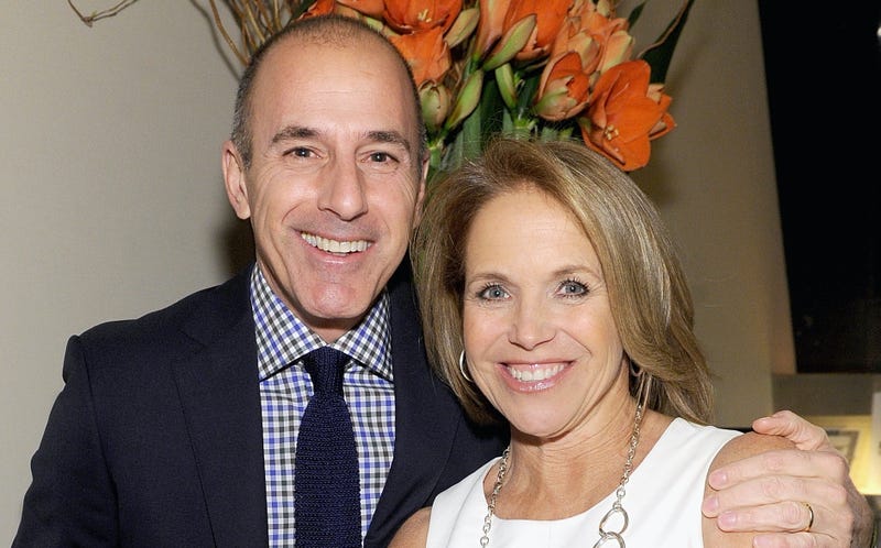 Matt Lauer and Katie Couric attend The New York Observer Relaunch Event on April 1, 2014