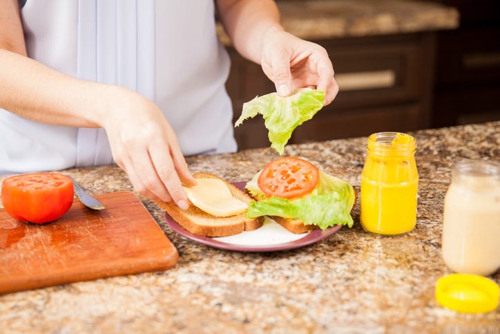 making sandwich