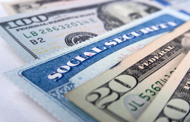 Social Security card and money