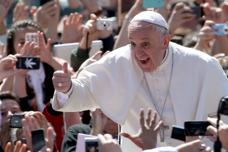 Pope Francis among crowd