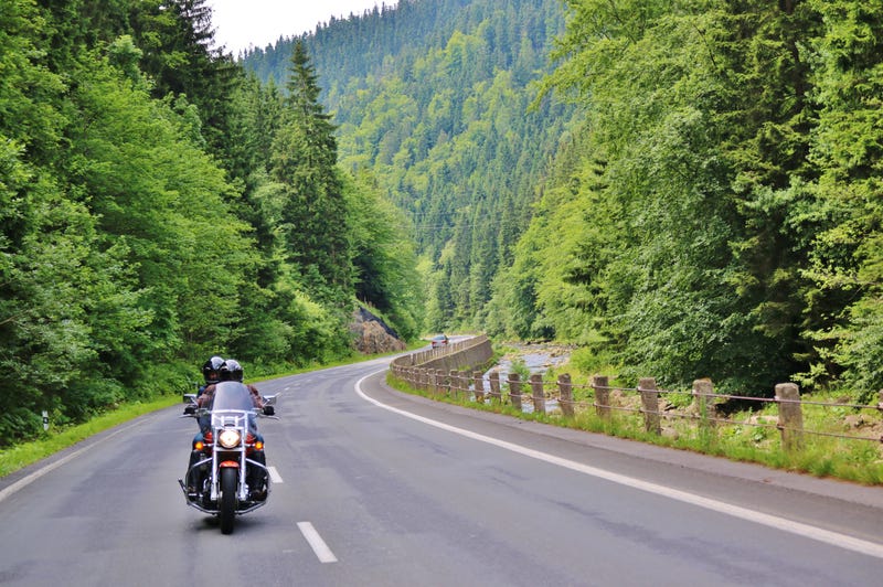 Motorcycle on the rural road - File Photo