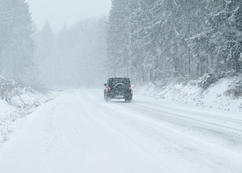 snowy mountain road