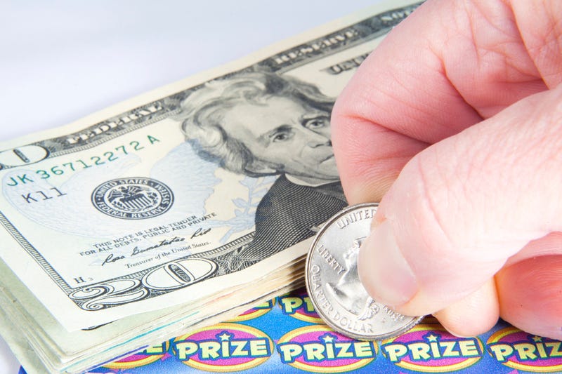 Lottery scratcher ticket.