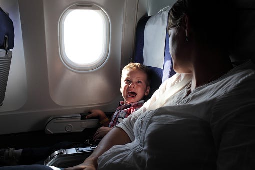 Kids on plane