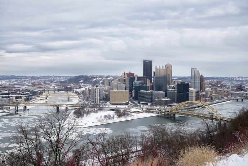 Snowy winter day in Pittsburgh