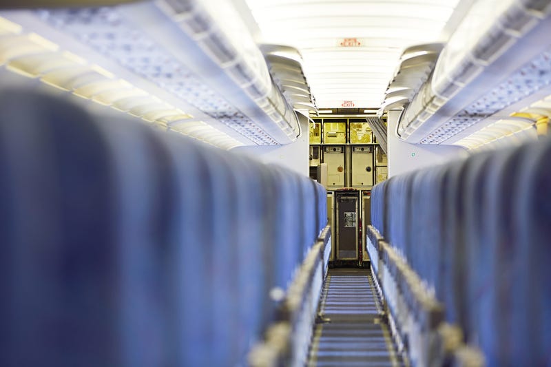 Plane aisle.
