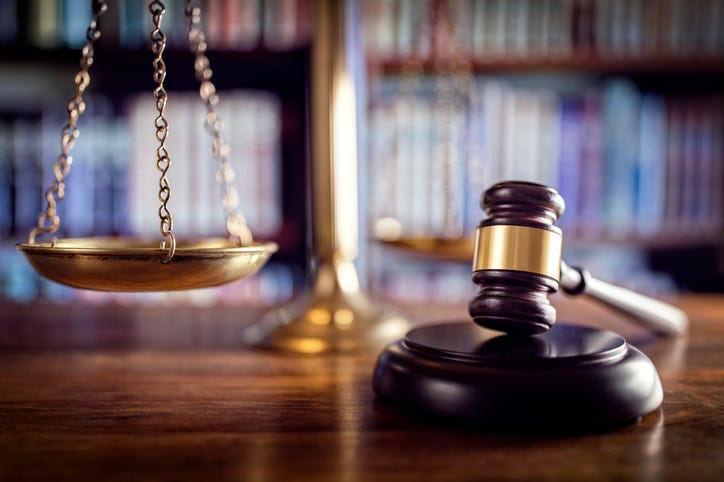 Gavel and scale.