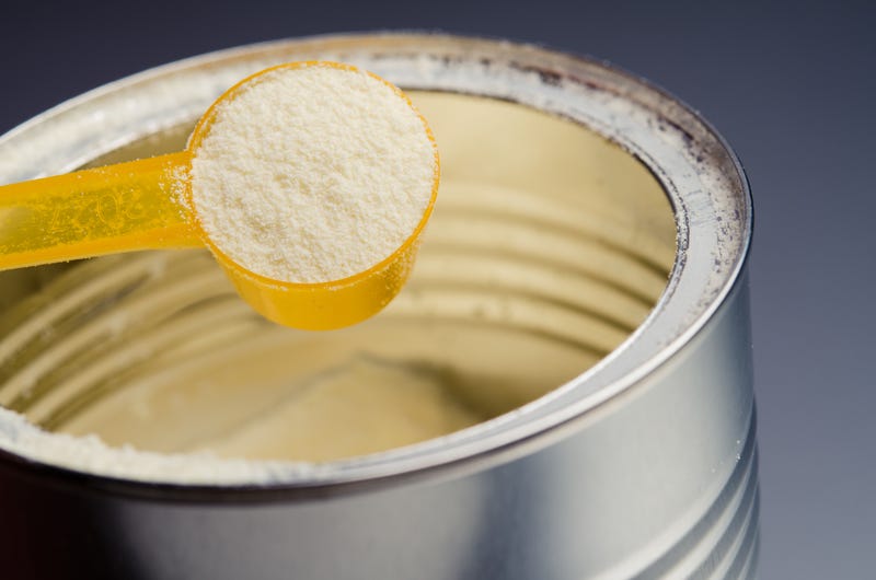 Can of baby formula powder