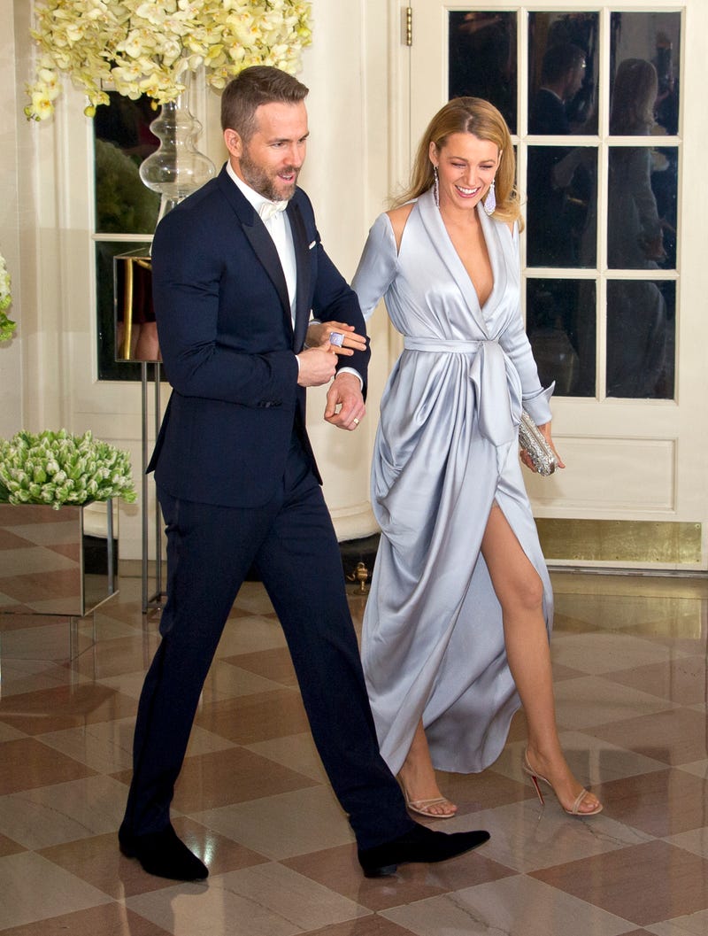 ryan reynolds and blake lively arrive for the trudeau state dinner