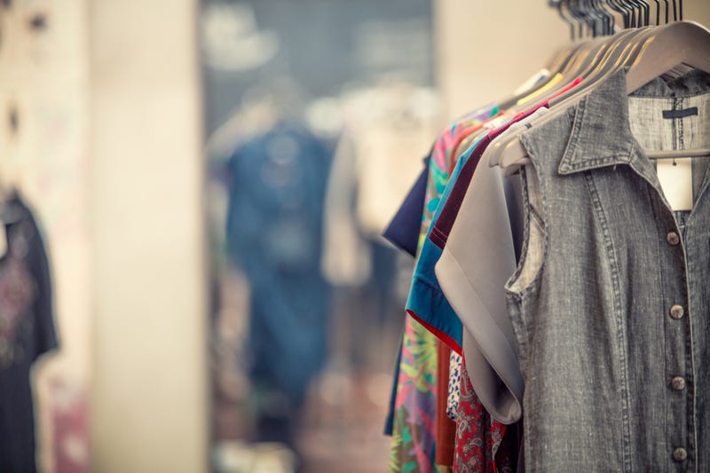 Clothes on a store rack