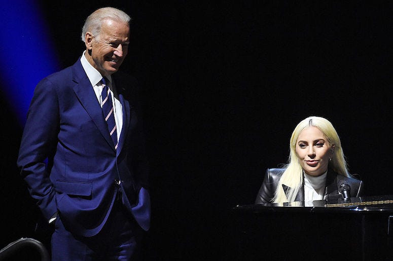 Joe Biden and Lady Gaga