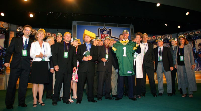 Green Bay Packers select quarterback Aaron Rodgers during the 2005 NFL Draft.