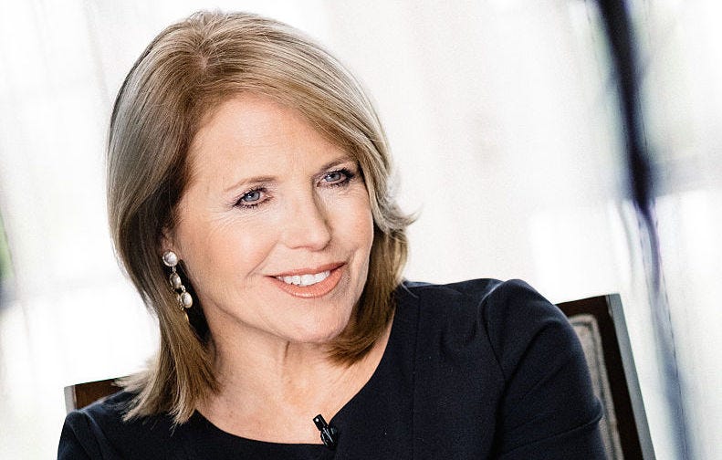 Katie Couric speaks during an interview promoting the EPIX Original Documentary 'Under The Gun'