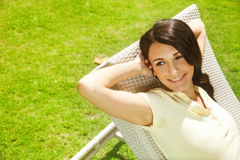 Woman in lawn chair