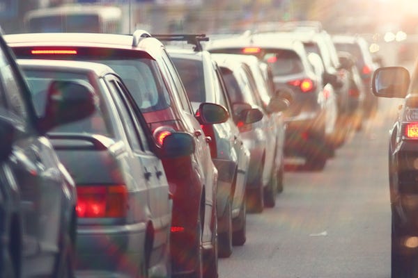Traffic jam during rush hour