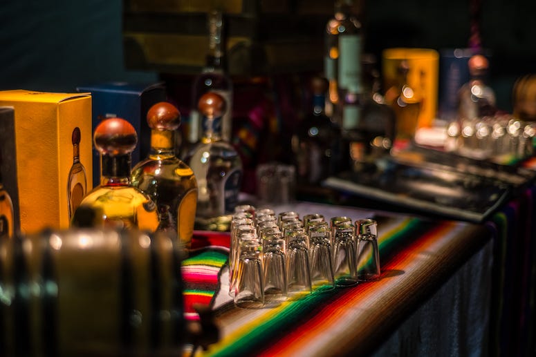 Tequila, Bar, Shot Glasses