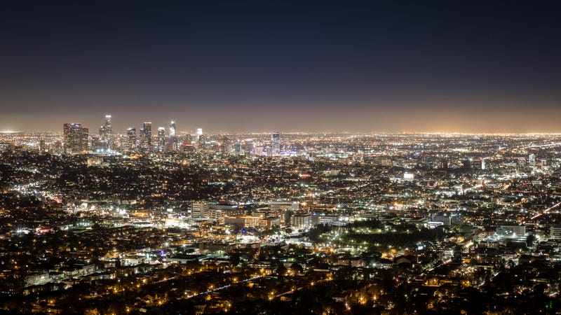Light pollution from city skyline