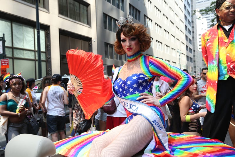 People participate in an event called the Drag March on June 25, 2021 in New York City. The Drag March, in its 27th year, is an annual event that traditionally kicks off Pride weekend in New York City. The annual parade sees hundreds of people dressed in Drag who march from Tompkins Square Park to Stonewall Inn.