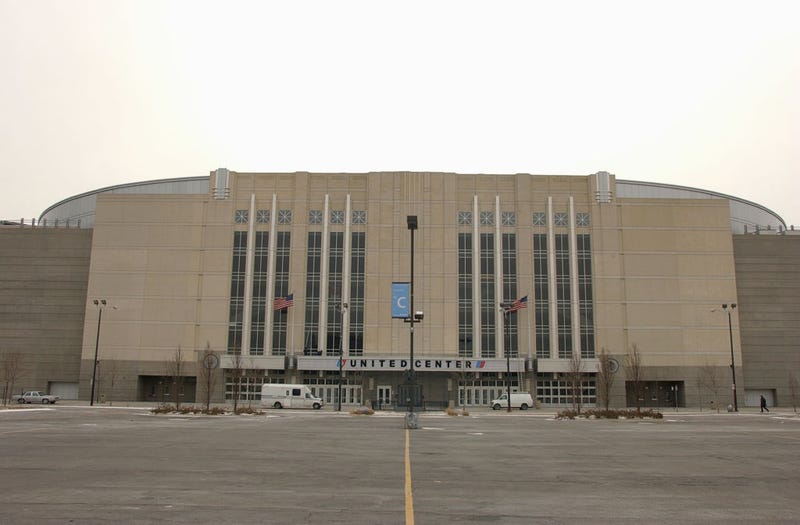 Exterior view of the United Center, home of the Chicago Blackhawks taken on January 16, 2003 in Chicago,Illinois.