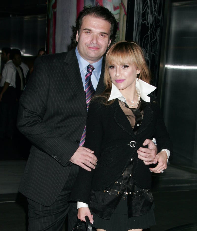 Brittany Murphy (R) and husband writer/producer/director Simon Monjack attend the Prada Los Angeles screening of 'Trembled Blossoms' at Prada Beverly Hills Epicenter on March 19, 2008 