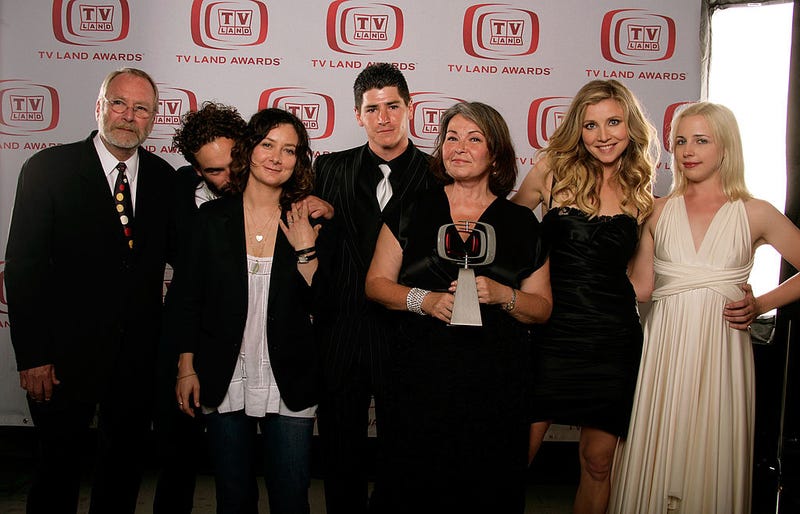 The cast of 'Roseanne' poses for a portrait during the TV Land Awards in 2008