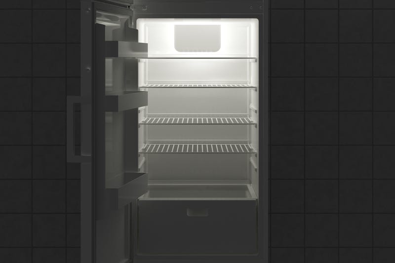 empty fridge at night