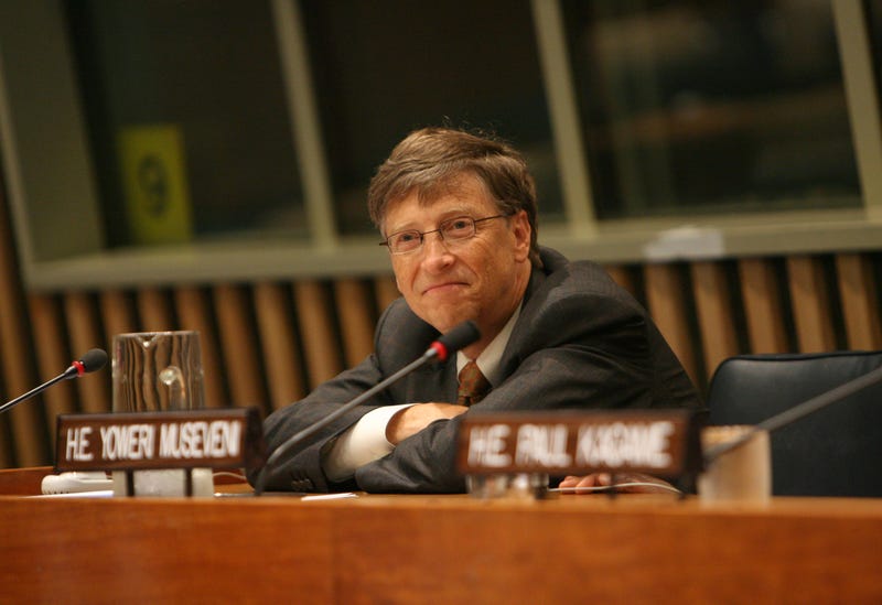 bill gates with satisfied smirk