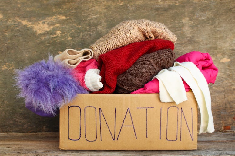 Donation box of clothes