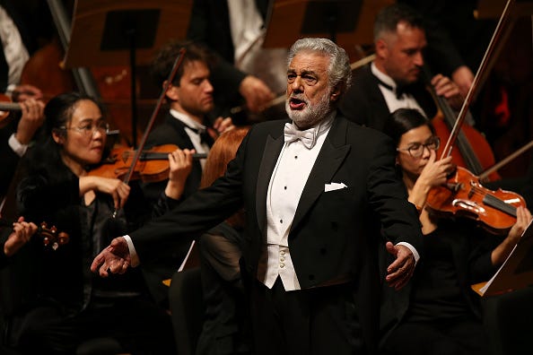 Placido Domingo performs onstage during LA Opera's Nabucco in Concert starring Placido Domingo at Musco Center for the Arts on November 14, 2017 in Orange, California.