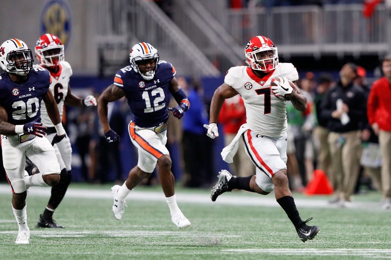 Georgia's D'Andre Swift makes a beeline for the end zone