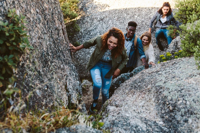 friends exploring nature together