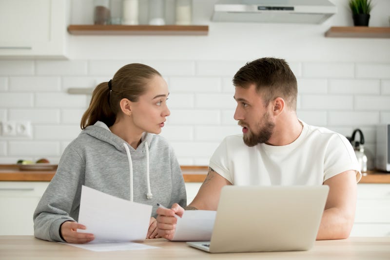 stressed husband and wife