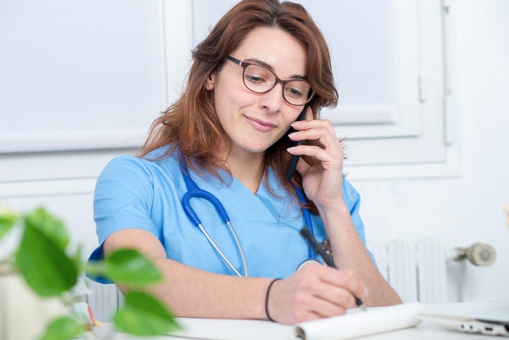 nurse on phone
