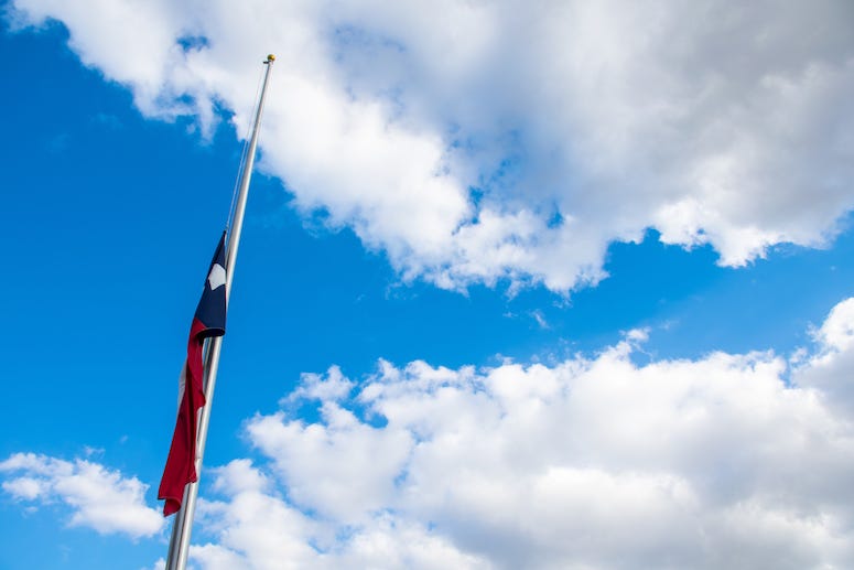 Texas Flag, Down, Blue Sky