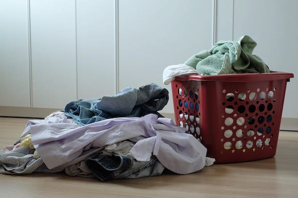 Dirty laundry in basket
