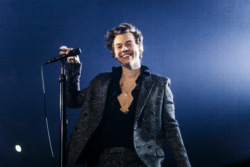 In this handout photo provided by Helene Marie Pambrun, Harry Styles performs during his European tour at AccorHotels Arena on March 13, 2018 in Paris, France