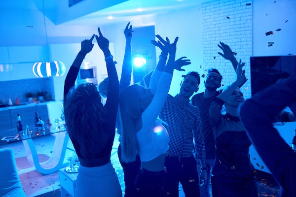 People dancing during a house party