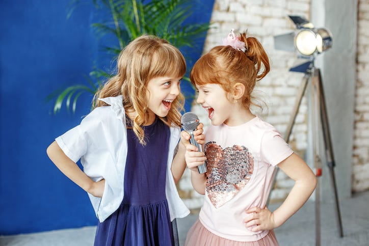 kids on microphone