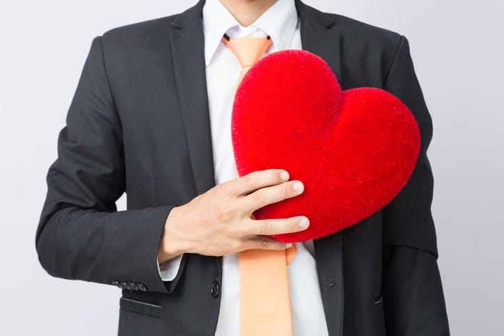 Man with a heart