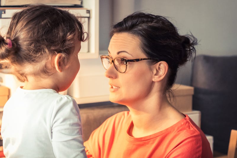 A mother and daughter talk