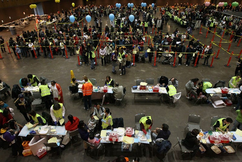 Swine Flu vaccines distributed at a facility in San Francisco