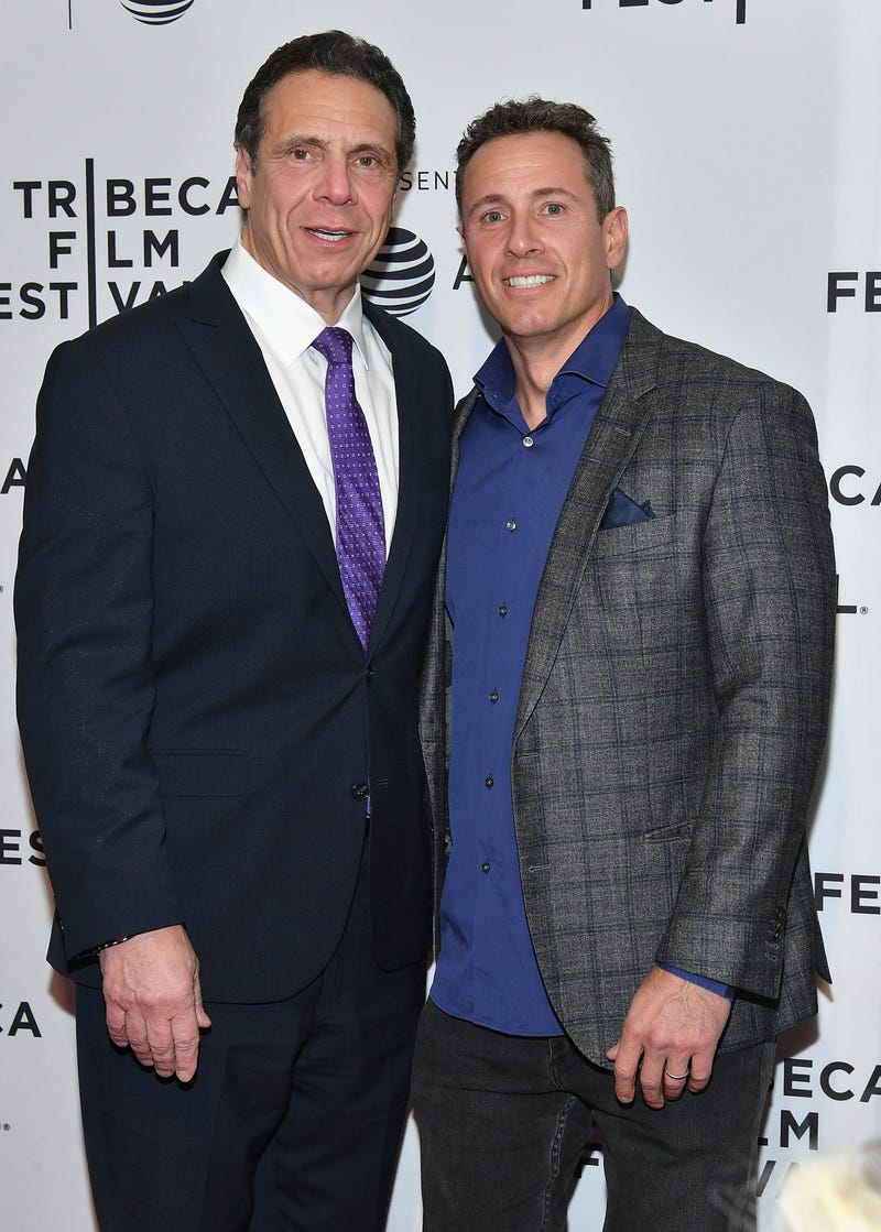 Governor of New York Andrew Cuomo and Chris Cuomo attend a screening of "RX: Early Detection A Cancer Journey With Sandra Lee" during the 2018 Tribeca Film Festiva at SVA Theatre on April 26, 2018 in New York City.
