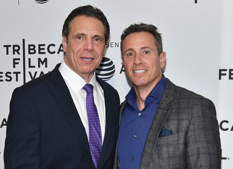 Governor of New York Andrew Cuomo and Chris Cuomo attend a screening of "RX: Early Detection A Cancer Journey With Sandra Lee" during the 2018 Tribeca Film Festival at SVA Theatre on April 26, 2018 in New York City
